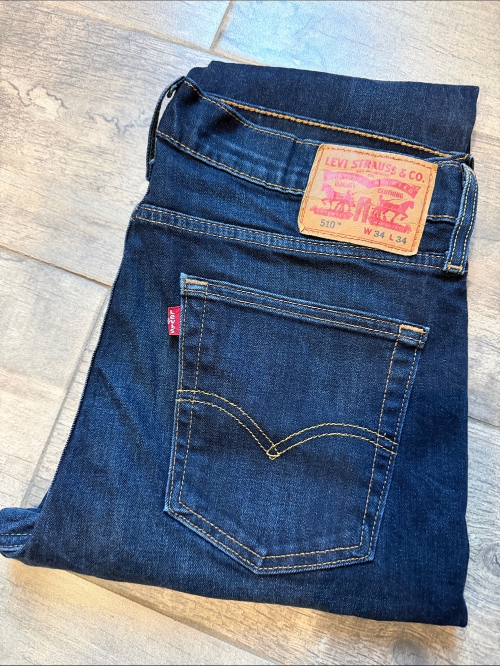 Levi's Slim Straight Jeans in Dark Blue Denim